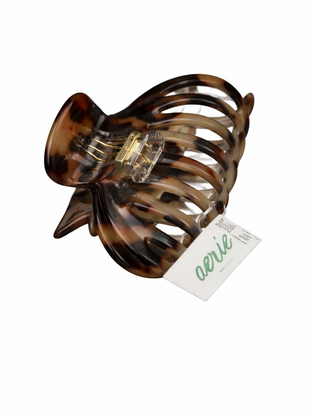AERIE Tortoiseshell Marbled Hair Claw Clip - Brown & Black